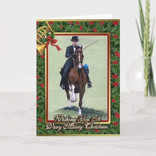 Cartão De Festividades American Saddlebred Blank Christmas Card (Frente)
