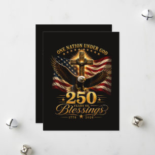 Cartão De Festividades Americano 250º Aniversário Patriótico EUA 4 de Jul