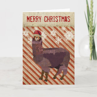 Cartão De Festividades Amethyst Alpaca Christmas Card
