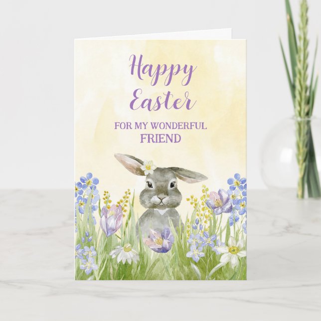 Cartão De Festividades Amigo do Felz pascoa Coelho da Páscoa (Frente)