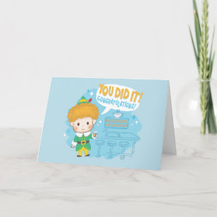 Cartão De Festividades Amigo Elfo Você Conseguiu! Parabéns!
