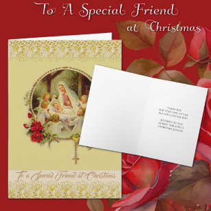 Cartão De Festividades Amigo Especial Religioso no Natal