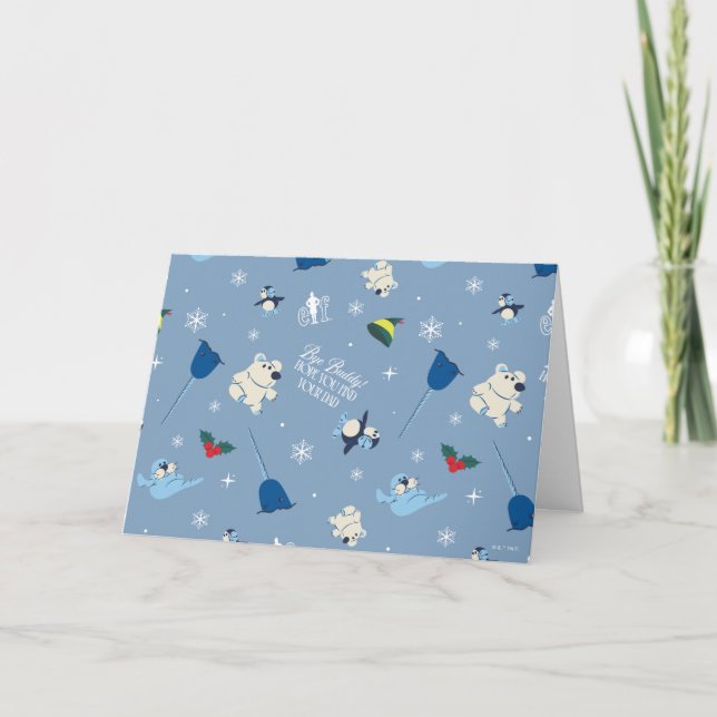 Cartão De Festividades Amigos Animais Padrão de Inverno "Tchau Amigão" (Frente)