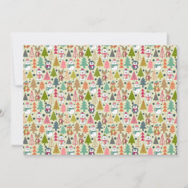 Cartão De Festividades Amigos Caprichosos da Floresta de Inverno