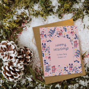Cartão De Festividades Amigos da Floresta de Natal no Inverno