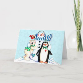 Cartão De Festividades Amigos do inverno