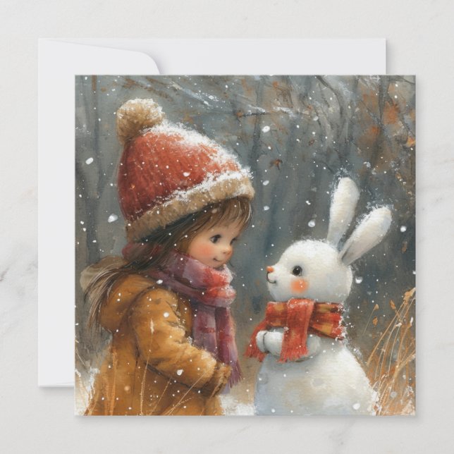 Cartão De Festividades Amigos Flurry: Perfurando Bunnies ❄️ Digital (Frente)