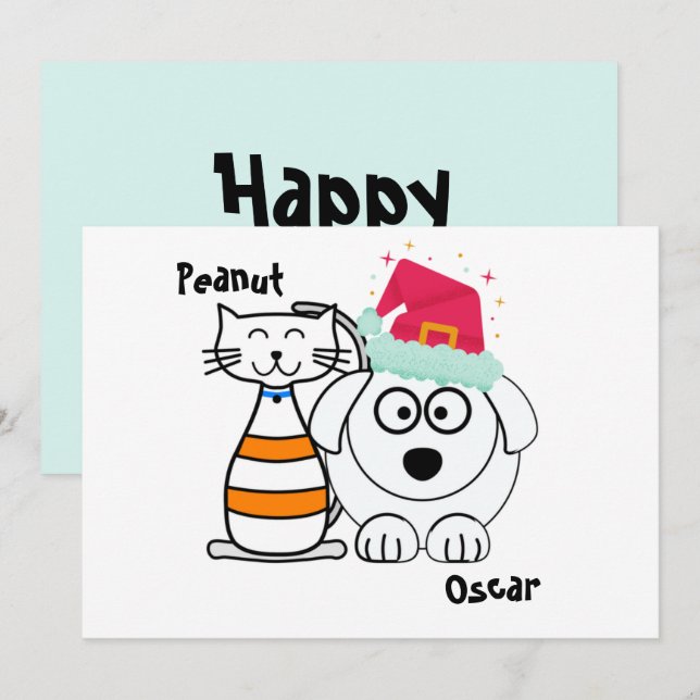 Cartão De Festividades Amigos Modernos e Fofos para Sempre Natal (Frente/Verso)