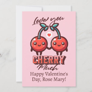 Cartão De Festividades Amo-Te A Cherry Muito Bonito Namorados De Cerejas