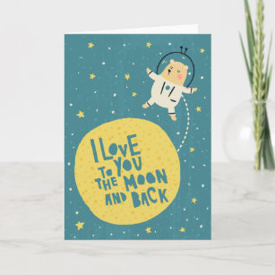 Cartão De Festividades Amo-te à lua e ao cartão.