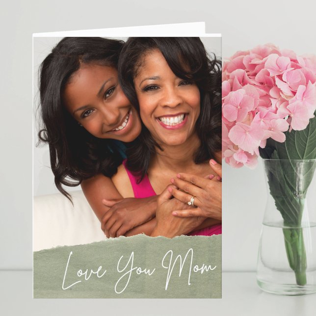 Cartão De Festividades Amo-Te, Mãe, Dia de as mães Personalizado De Fotog (Criador carregado)