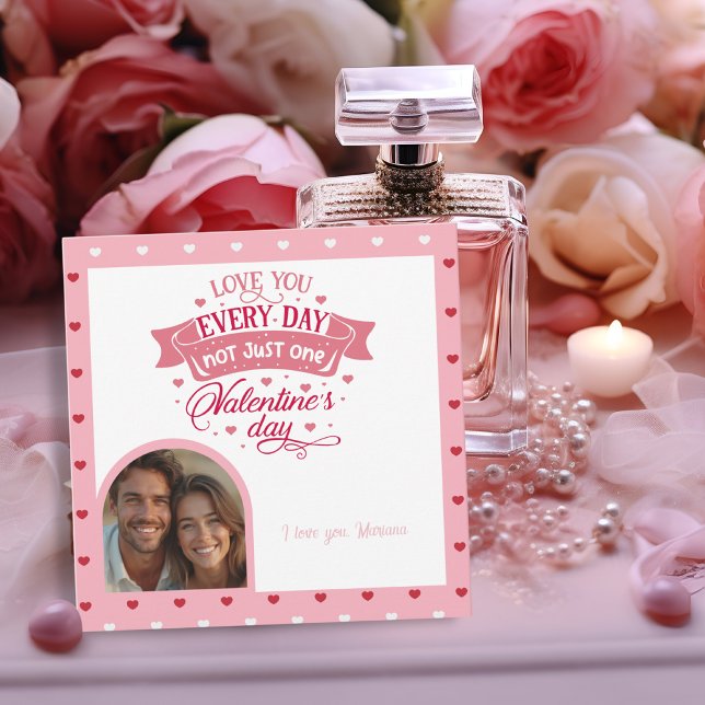 Cartão De Festividades Amo-te todos os dias, não só um dia. (Love you every day not just one day Adorable flat Holiday Card)