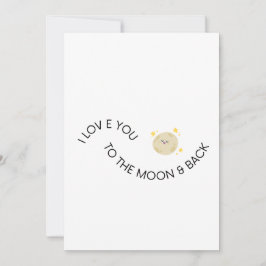 Cartão De Festividades Amo Você até a Lua e de Volta Cute Minimalista do 