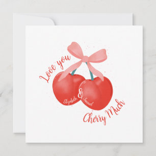Cartão De Festividades Amo você cerejas personalizadas muito cerejas & la