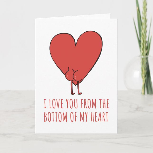 Cartão De Festividades Amo Você Do Fundo Do Meu Coração (Frente)