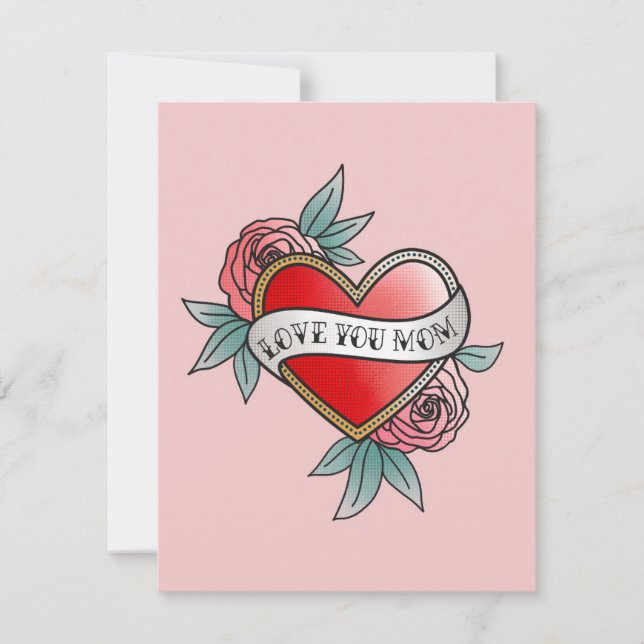 Cartão De Festividades Amo VOCÊ Mamãe (Frente)