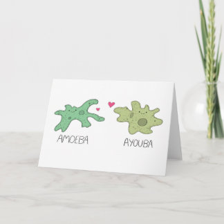 Cartão De Festividades Amoeba and You- cute science valentine's day card