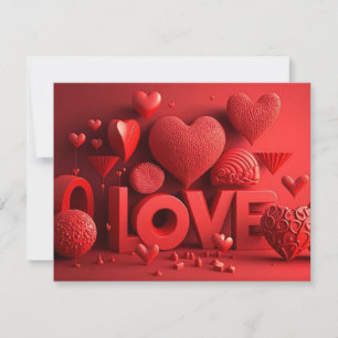CARTÃO DE FESTIVIDADES AMOR 3D
