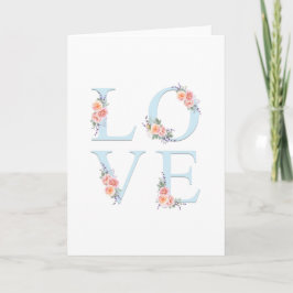 Cartão De Festividades Amor à Tipografia Floral Romântica Bloom