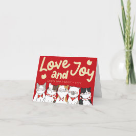 Cartão De Festividades Amor & Alegria Gatos Modernos Engraçados Fofos Can