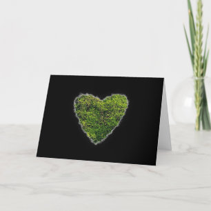 Cartão De Festividades Amor ao Namorados Romance do Coração Verde