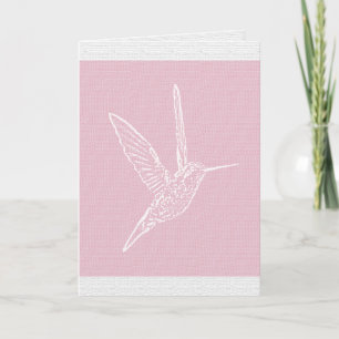 Cartão De Festividades Amor com beija-flor rosa