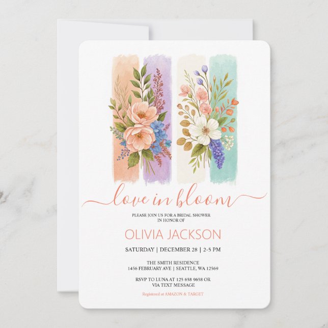 Cartão De Festividades Amor com Chá de panela de flor selvagem (Frente)