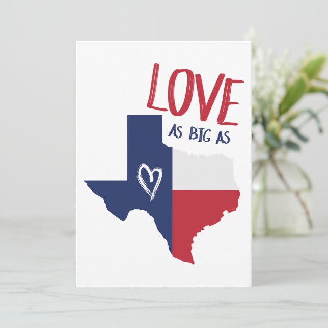 Cartão De Festividades Amor Como O Texas (Em pé/Frente)