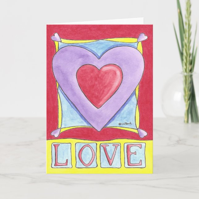 Cartão De Festividades Amor Coração (Frente)