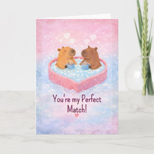 Cartão De Festividades Amor de Capivara na Banheira de Hidromassagem no D