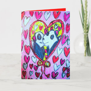 Cartão De Festividades Amor de Pandas