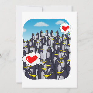 Cartão De Festividades Amor de Pinguim para o Dia dos Namorados