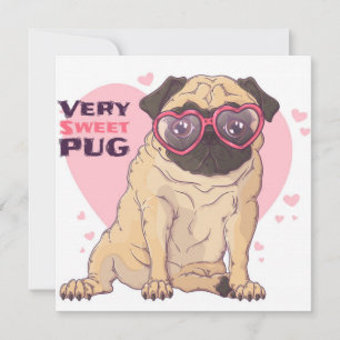 Cartão De Festividades Amor de Pug