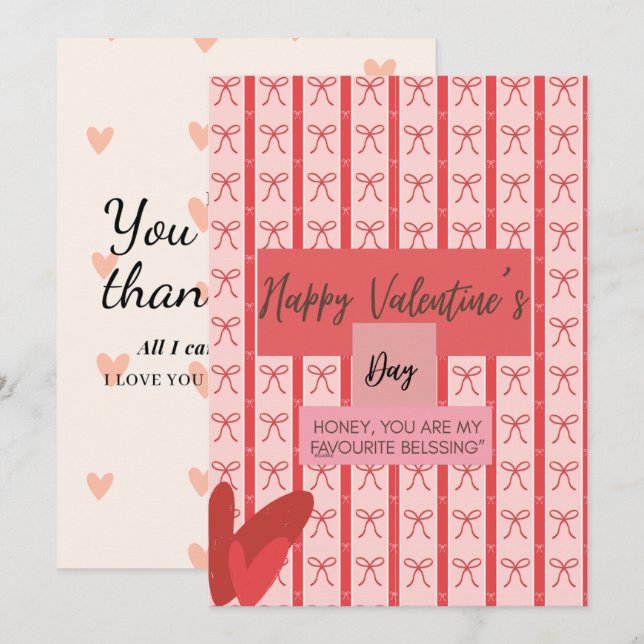 Cartão De Festividades Amor de valentine (Frente/Verso)