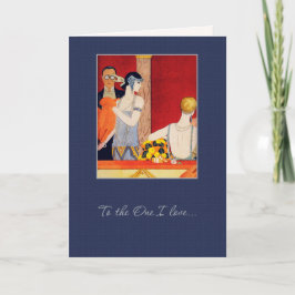 Cartão De Festividades Amor. Dia de os namorados Art Deco