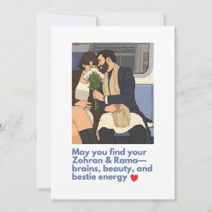Cartão De Festividades Amor Divertido Fofo – Que Você Encontre Seu Zohran