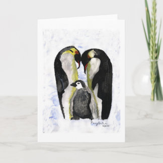 Cartão De Festividades Amor do pinguim pelo artista autístico Marcy