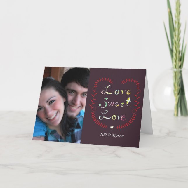 Cartão De Festividades amor doce (Frente)