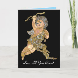 Cartão De Festividades Amor Durante Todo O Ano Rodado De Cherub Natal