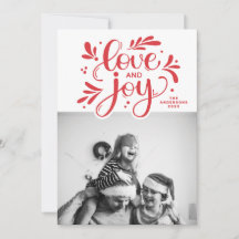Amor e Alegria. Caligrafia com script Red Christma