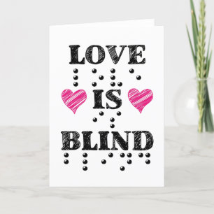 Cartão De Festividades Amor é Cego Corações em Braille