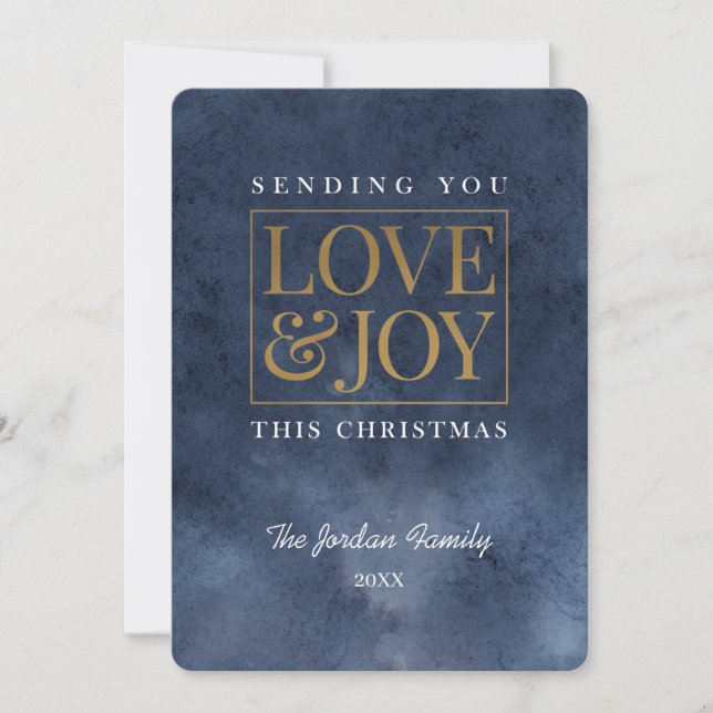 Cartão De Festividades Amor e Joy Sapphire Emerald (Frente)