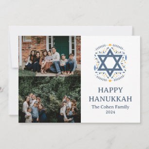 Cartão De Festividades Amor e Luz   Colagem de fotos da família Hanukkah