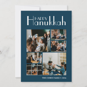 Cartão De Festividades Amor e Luz Colagem de fotos da família Hanukkah