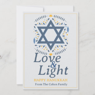 Cartão De Festividades Amor e Luz   Colagem de fotos da família Hanukkah