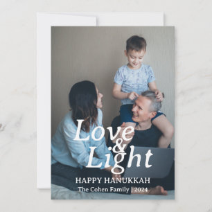 Cartão De Festividades Amor e Luz   Família Hanukkah Uma foto