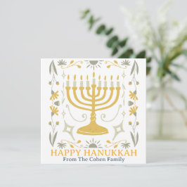 Cartão De Festividades Amor e Luz | Família simples e feliz de Hanukkah
