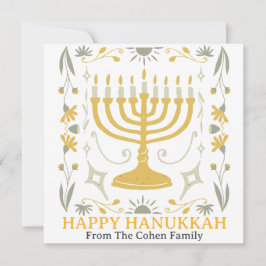 Cartão De Festividades Amor e Luz | Família simples e feliz de Hanukkah