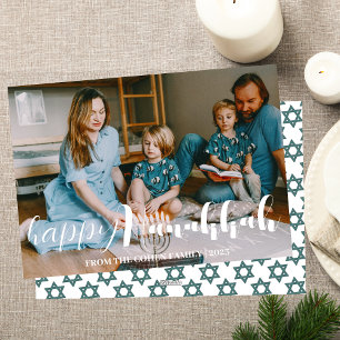 Cartão De Festividades Amor e Luz Foto da família Hanukkah