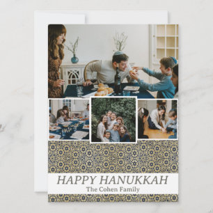 Cartão De Festividades Amor e Luz   Foto da família Hanukkah Collage